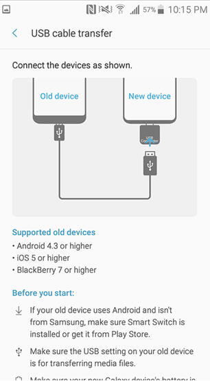 Smart switch for Galaxy S7-USB Transfer
