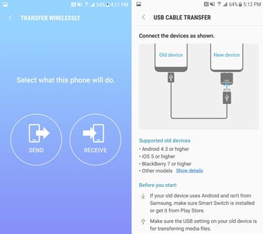 Smart Switch For Galaxy S7 Transfer Wirelessly