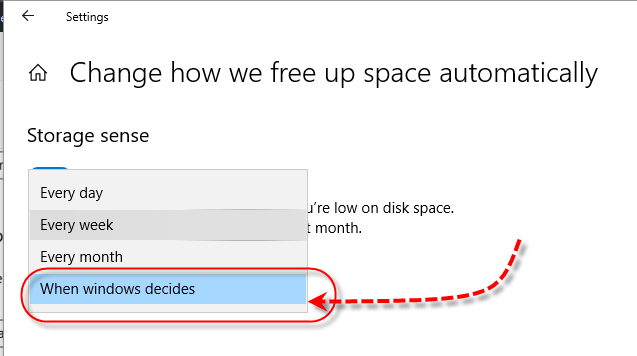 Windows 10 Storage Sense - When windows decides