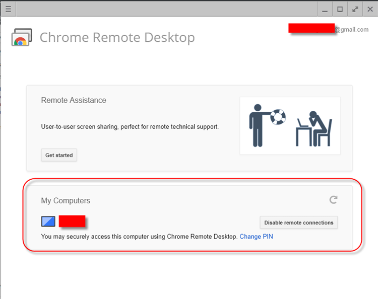 google chrome desktop connction remote